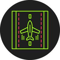 Landing Airplane Glyph Circle Icon vector