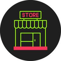 Store Glyph Circle Icon vector