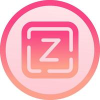 Letter z solid circle gradeint Icon vector