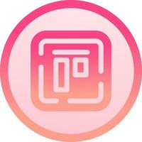 Top alignment solid circle gradeint Icon vector