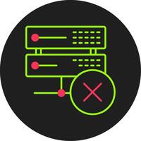 Delete Data Glyph Circle Icon vector