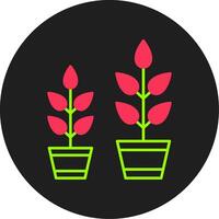 crecer planta glifo circulo icono vector