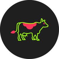 Cow Glyph Circle Icon vector