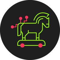 Trojan Horse Glyph Circle Icon vector