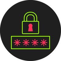 Password Glyph Circle Icon vector