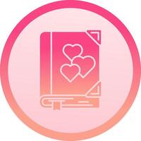 Romantic novel solid circle gradeint Icon vector