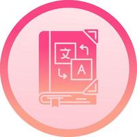 Language learning solid circle gradeint Icon vector