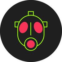 Gas Mask Glyph Circle Icon vector