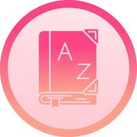 Dictionary solid circle gradeint Icon vector