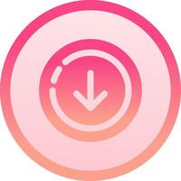 Down solid circle gradeint Icon vector