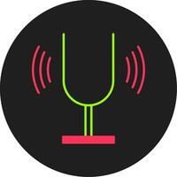 Tuning Fork Glyph Circle Icon vector