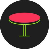 Round Table Glyph Circle Icon vector