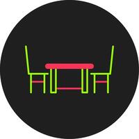 Dining Table Glyph Circle Icon vector