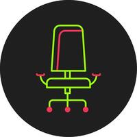 Office chair Glyph Circle Icon vector