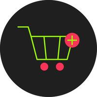 Add To Cart Glyph Circle Icon vector