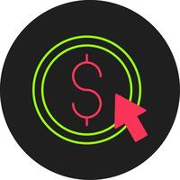 Cost Per Click Glyph Circle Icon vector