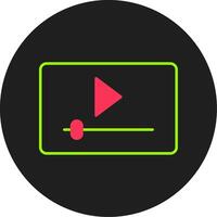 Video Marketing Glyph Circle Icon vector