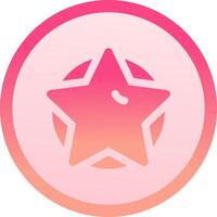 Star solid circle gradeint Icon vector