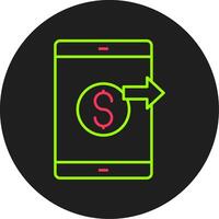 Send Money Glyph Circle Icon vector