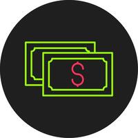 Dollar Currency Glyph Circle Icon vector