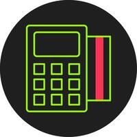 pos terminal glifo circulo icono vector