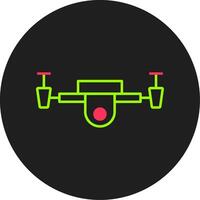 Drone Glyph Circle Icon vector