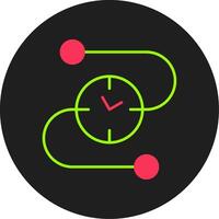 Time Line Glyph Circle Icon vector