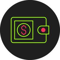 Wallet Glyph Circle Icon vector