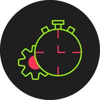 se acabó el tiempo glifo circulo icono vector