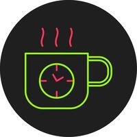 icono de círculo de glifo de hora de café vector