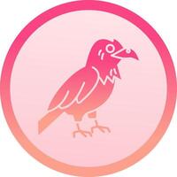 Raven solid circle gradeint Icon vector