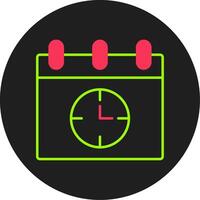 Time Management Glyph Circle Icon vector