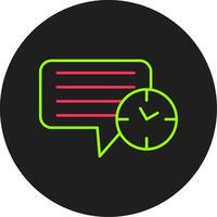 Message Clock Glyph Circle Icon vector