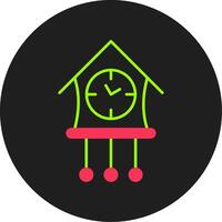 icono de círculo de glifo de reloj de cuco vector