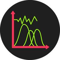 Wave Chart Glyph Circle Icon vector