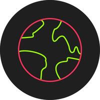 Planet Earth Glyph Circle Icon vector