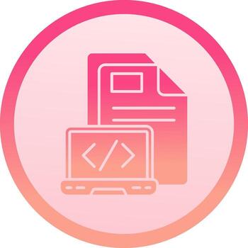 codificación sólido circulo grado icono vector
