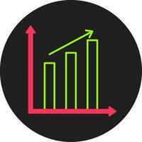 Bar Chart Glyph Circle Icon vector