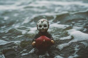 AI generated Doll in the sea photo