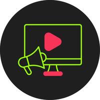 Video Marketing Glyph Circle Icon vector