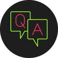 Question And Answer Glyph Circle Icon vector