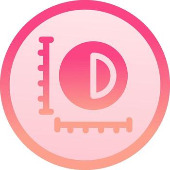 dimensionamiento sólido circulo grado icono vector