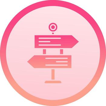 Direction solid circle gradeint Icon vector