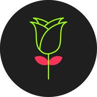 Rose Glyph Circle Icon vector