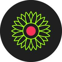 Dahlia Glyph Circle Icon vector