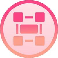 Rectangle frame solid circle gradeint Icon vector