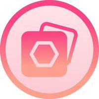 Polygon frame solid circle gradeint Icon vector
