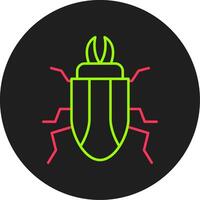 Beetle Glyph Circle Icon vector