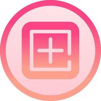 Add square solid circle gradeint Icon vector