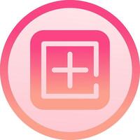 Add square solid circle gradeint Icon vector